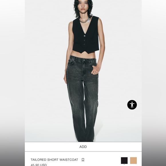 Black XS waistcoat vest - Picture 3 of 3